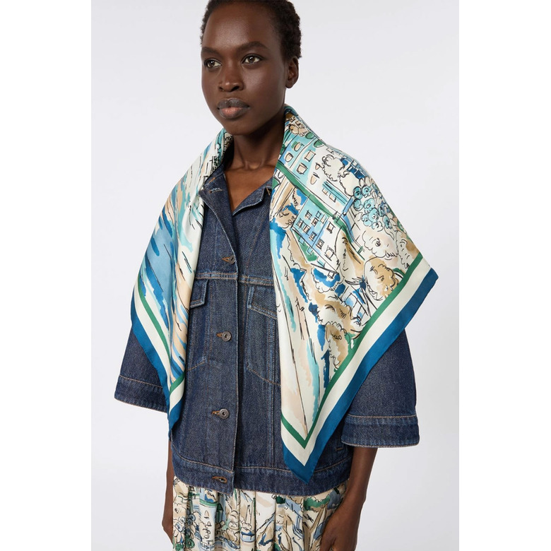 Weekend - Maxmara echarpe bleu 2