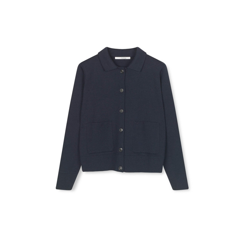Sibin Linnebjerg strickjacke blau 1