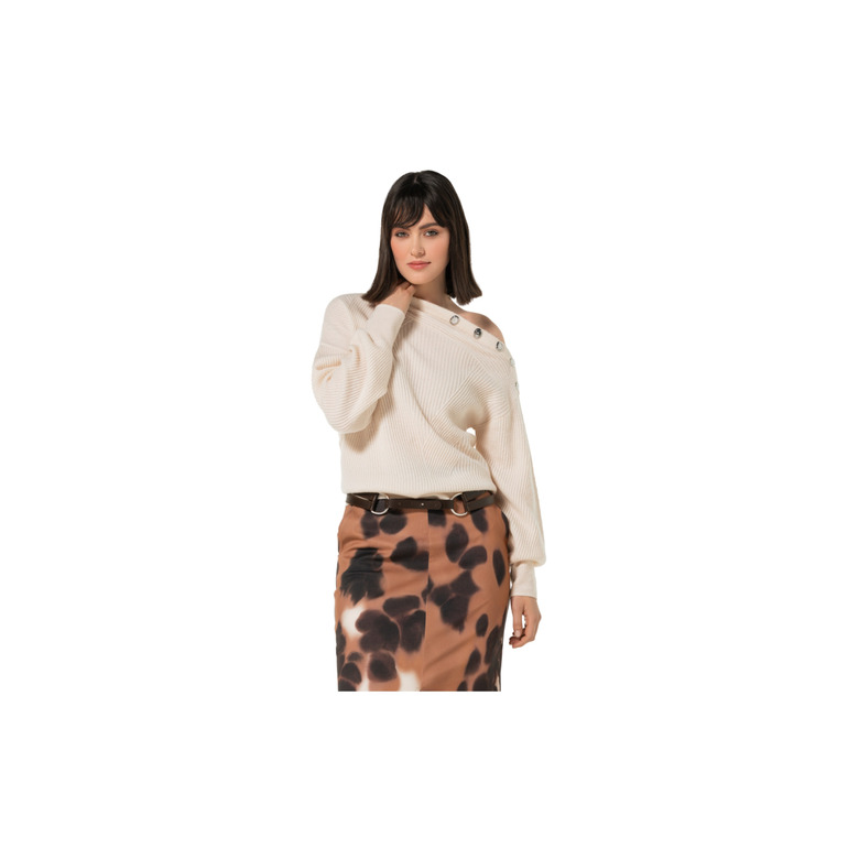 Caroline Biss poncho ecru 2