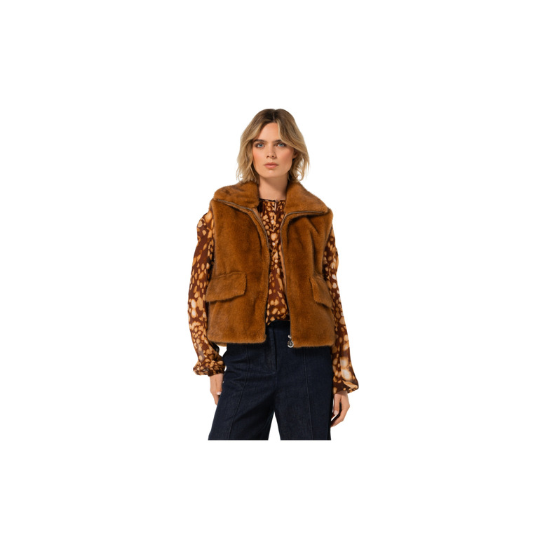 Caroline Biss weste cognac 2