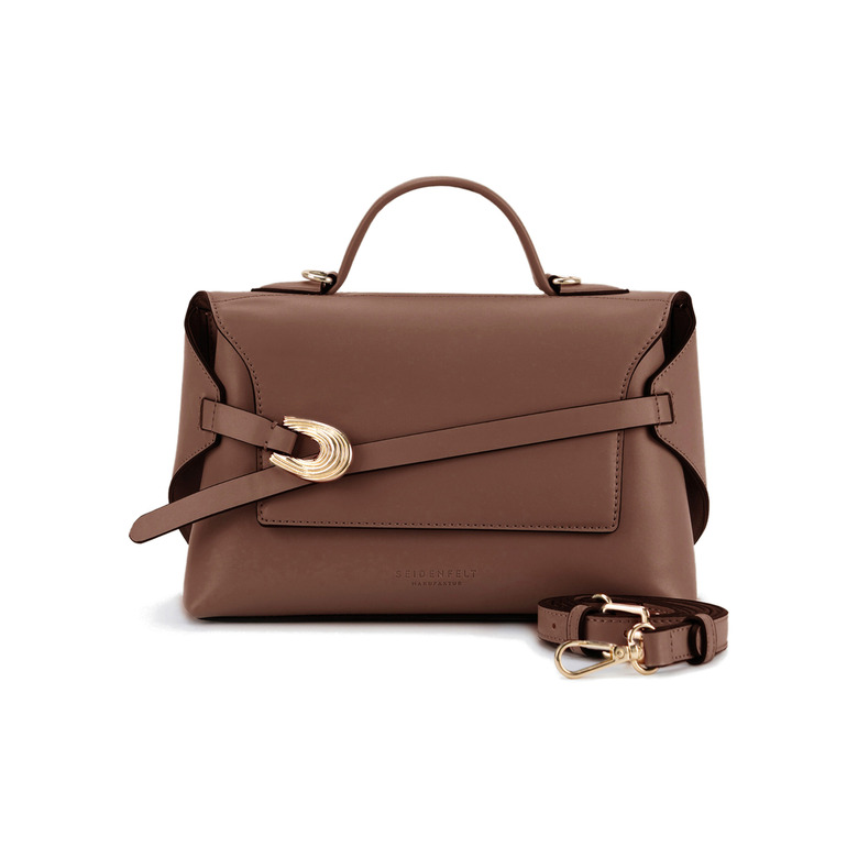 Seidenfelt handtasche braun 1