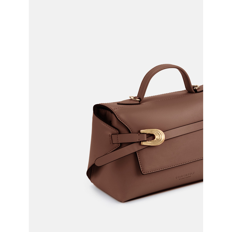 Seidenfelt handtasche braun 3