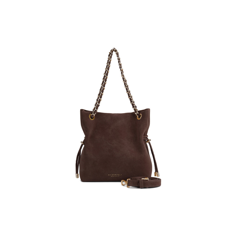 Seidenfelt schultertasche braun 1