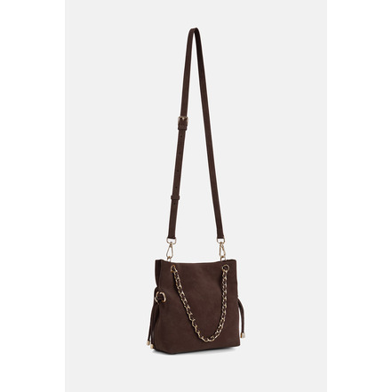 Seidenfelt schultertasche braun