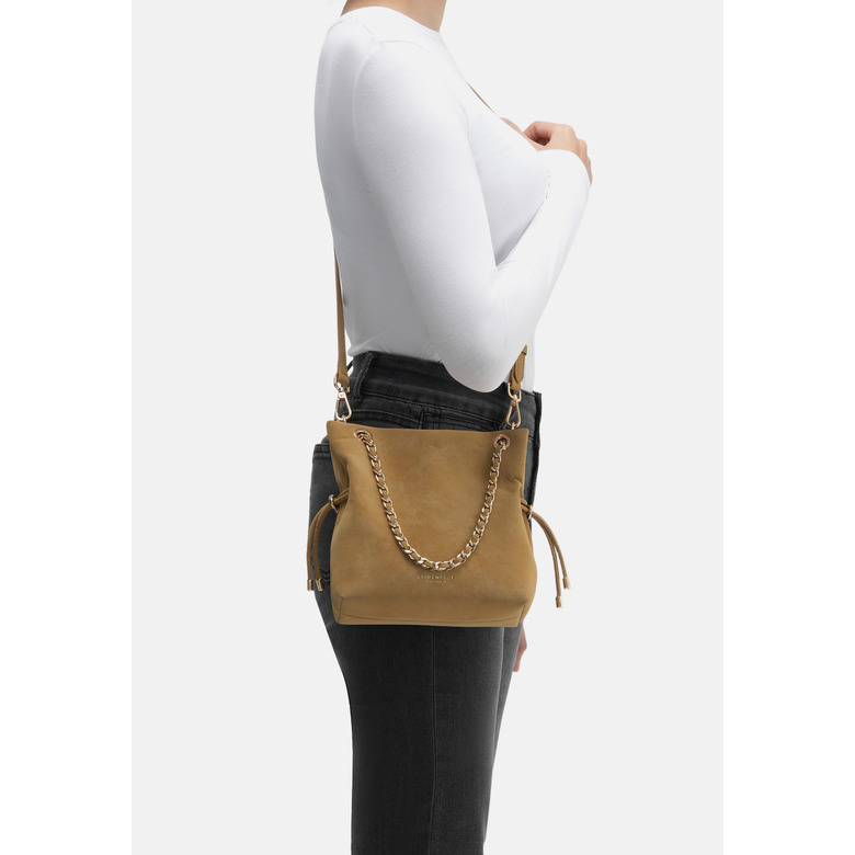 Seidenfelt schultertasche braun 5