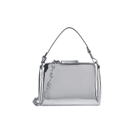 Seidenfelt handtasche silber