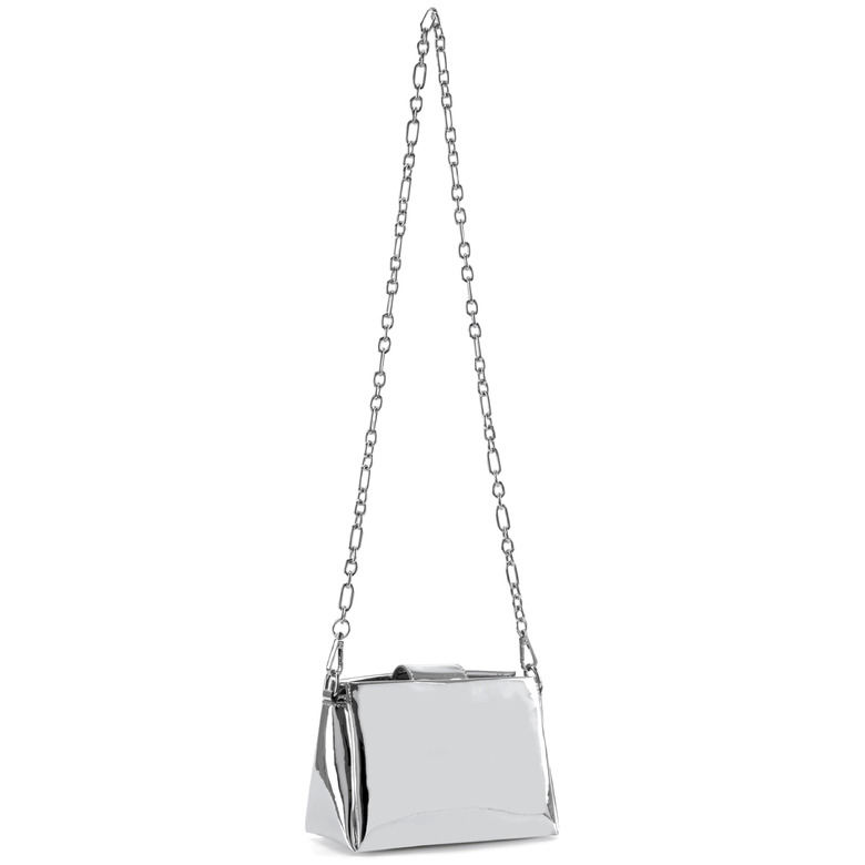 Seidenfelt handtasche silber 2