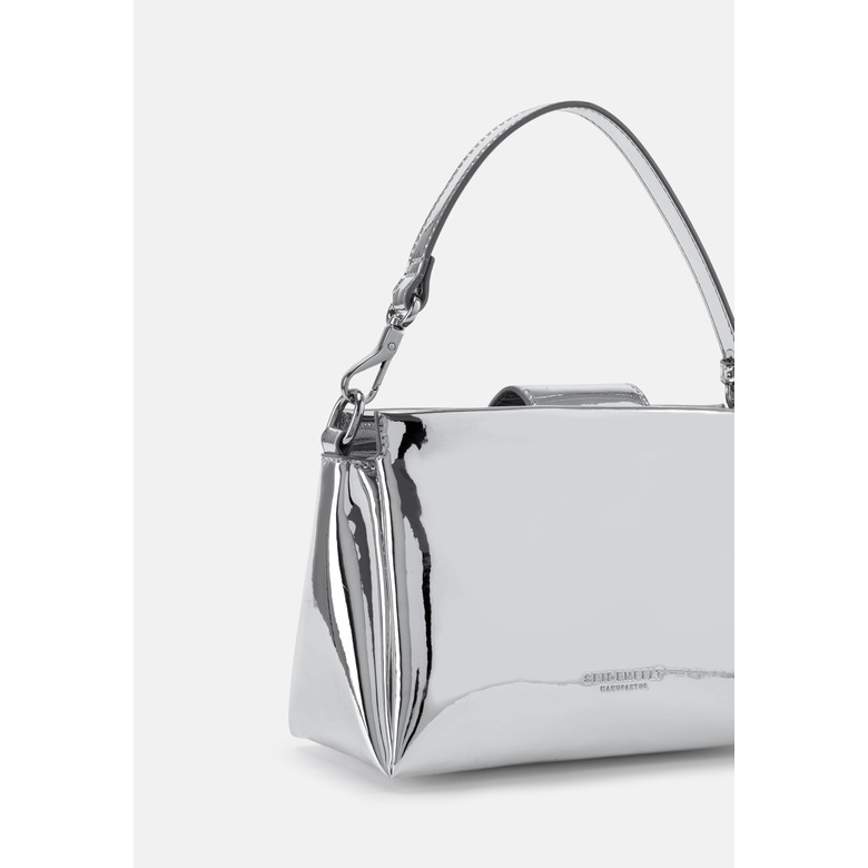 Seidenfelt handtasche silber 3