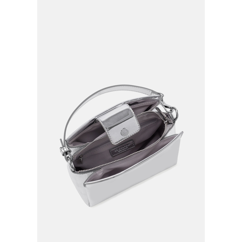 Seidenfelt handtasche silber 4