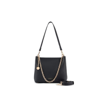 Seidenfelt schultertasche schwarz
