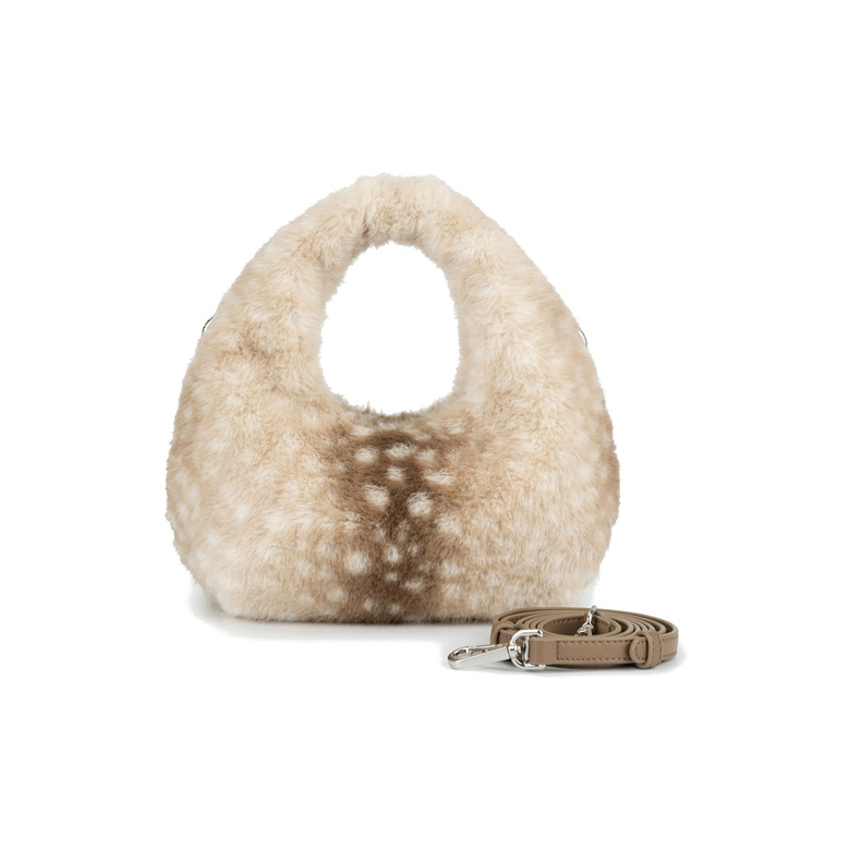 Seidenfelt handtas beige 1