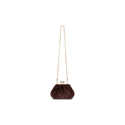 Seidenfelt handtasche braun