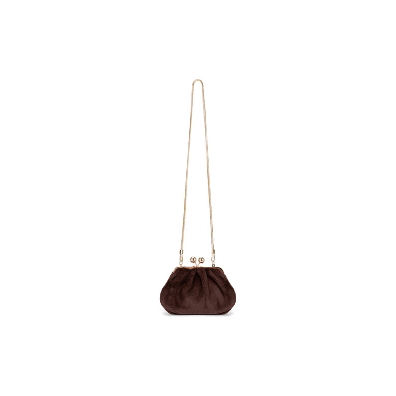 Seidenfelt handtasche braun 1