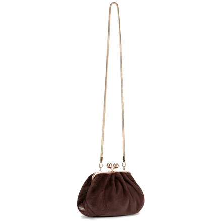Seidenfelt handtas bruin