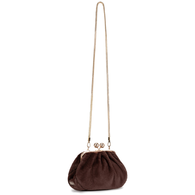 Seidenfelt handtasche braun 2