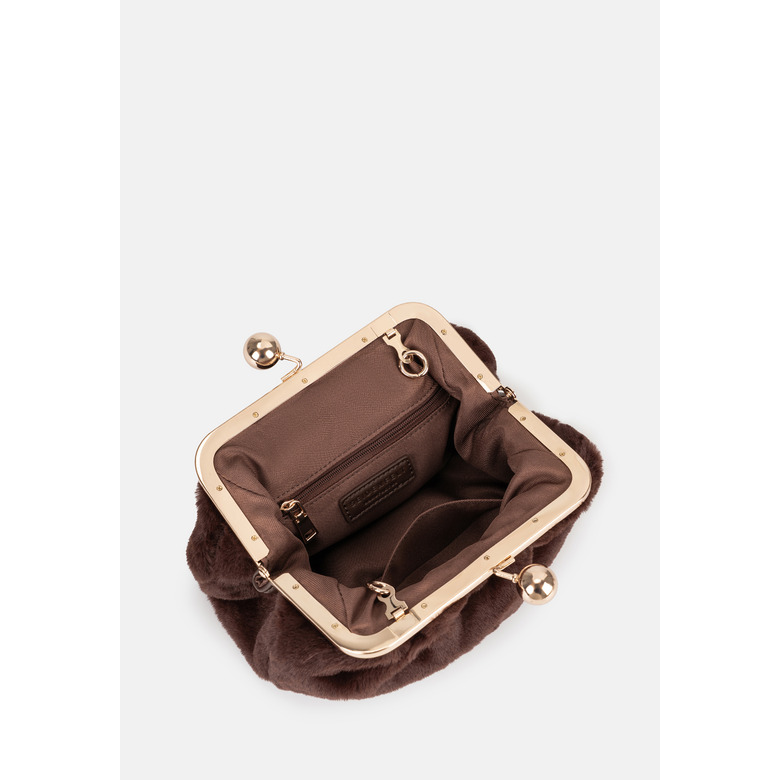 Seidenfelt handtasche braun 4