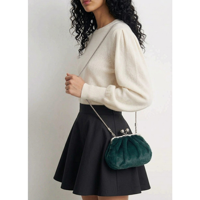 Seidenfelt handtasche grÜn 5
