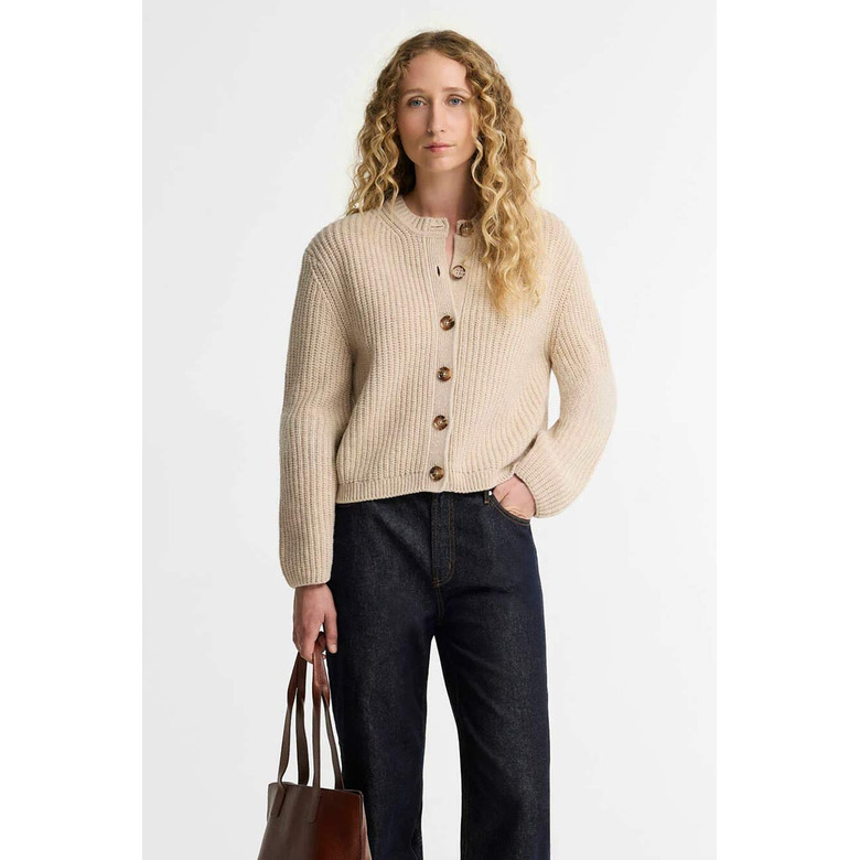 Barbour cardigan beige 2