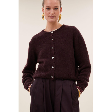 By-bar cardigan bordeaux