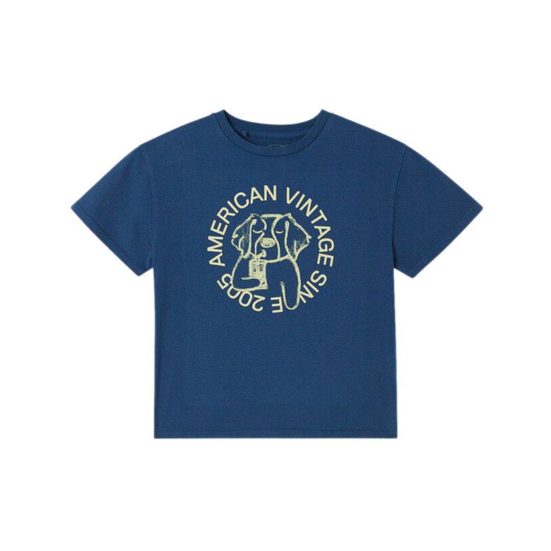 American Vintage t-shirt bleu 1
