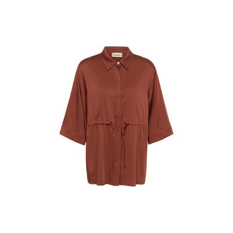 Cream blouse cognac 1