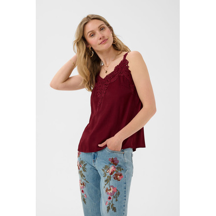 Cream topje bordeaux