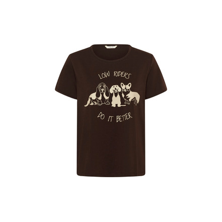 Cream t-shirt bruin