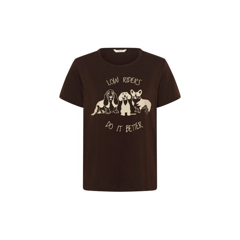 Cream t-shirt bruin 1