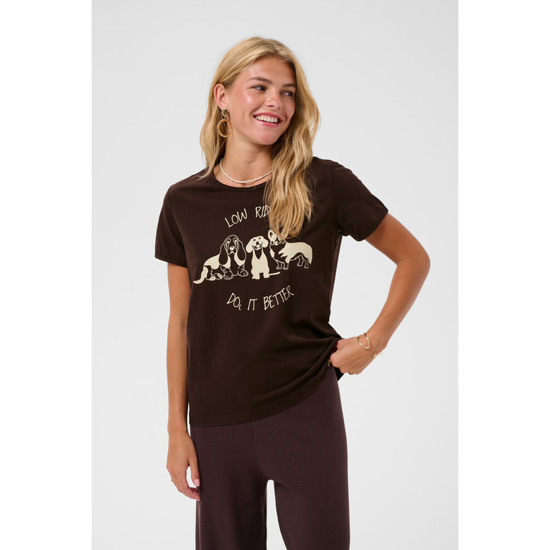 Cream t-shirt bruin 2