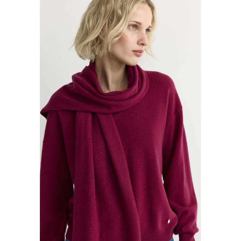 Xandres Cashmere echarpe bordeaux 2