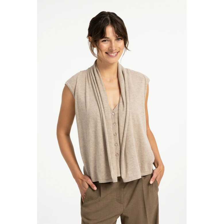Yaya strickjacke beige 2