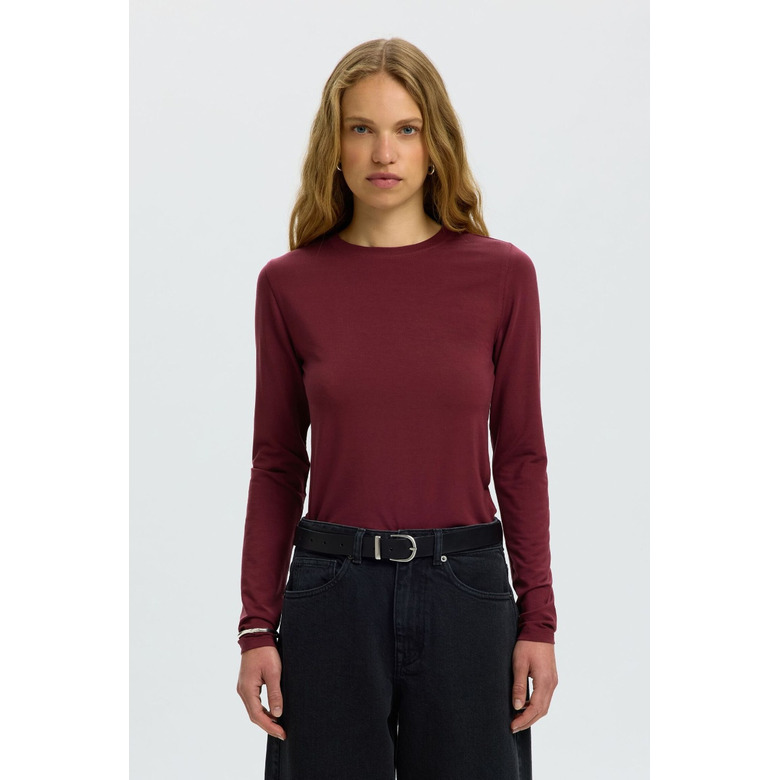 Selected Femme t-shirt bordeaux 2