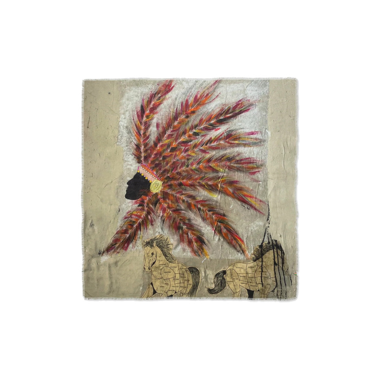 Talking Walls scarf lightbrown 1