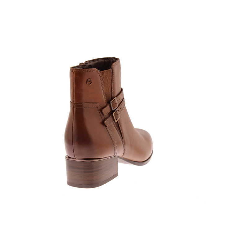 Tamaris Comfort enkellaarsjes cognac 4
