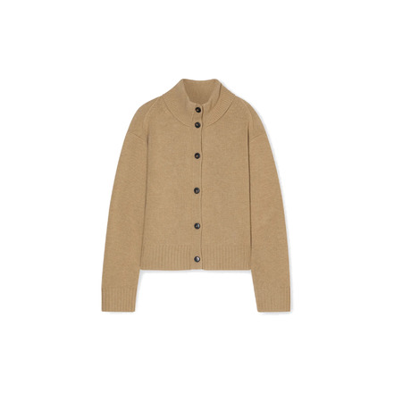 Closed cardigan camel