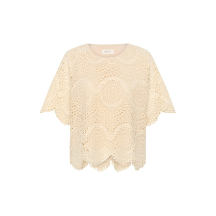 Cream blouse azuurblauw