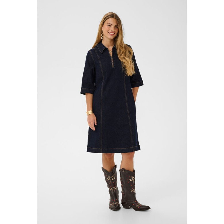 Cream jurk blauw 2