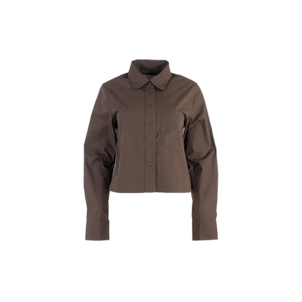 Closed blouse bruin