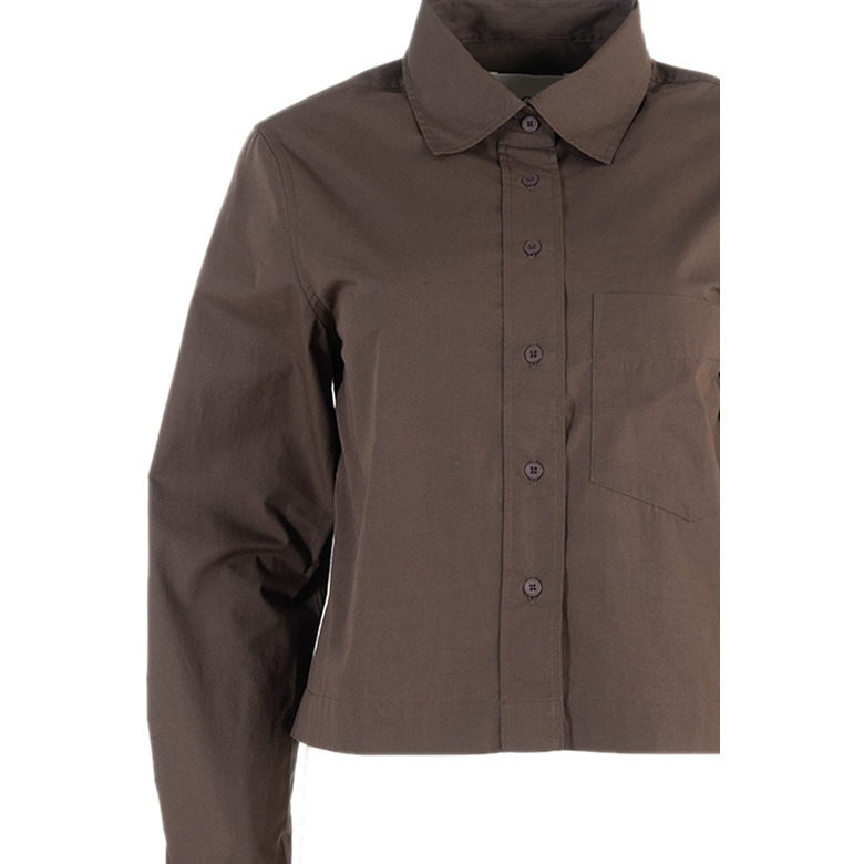 Closed blouse bruin 2