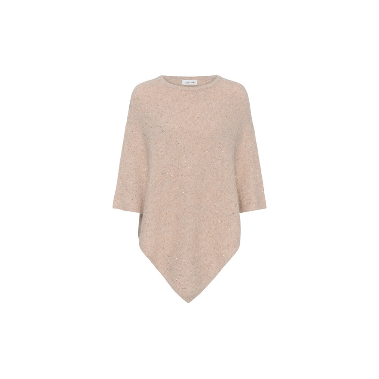 Cream poncho beige 1