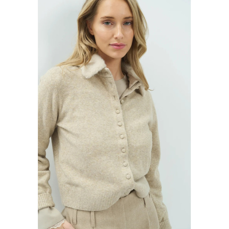 Yaya strickjacke beige 2