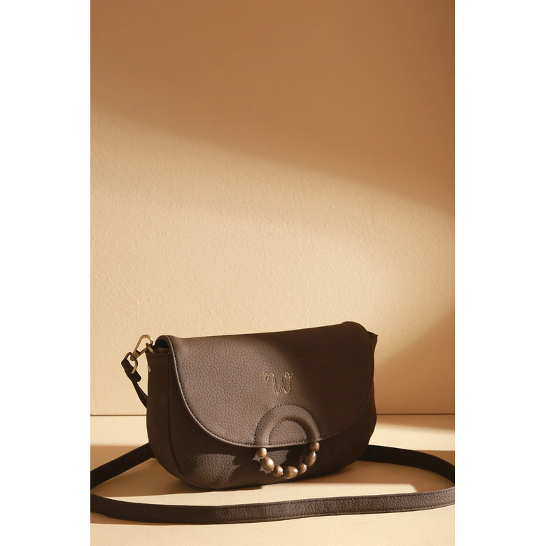 Woomen Vegan crossbody bruin 2