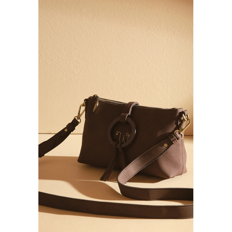 Woomen Vegan crossbody bruin 2