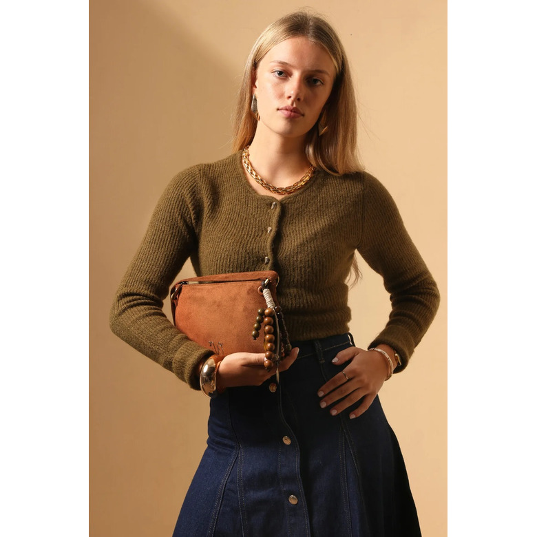 Woomen Vegan crossbody camel 5