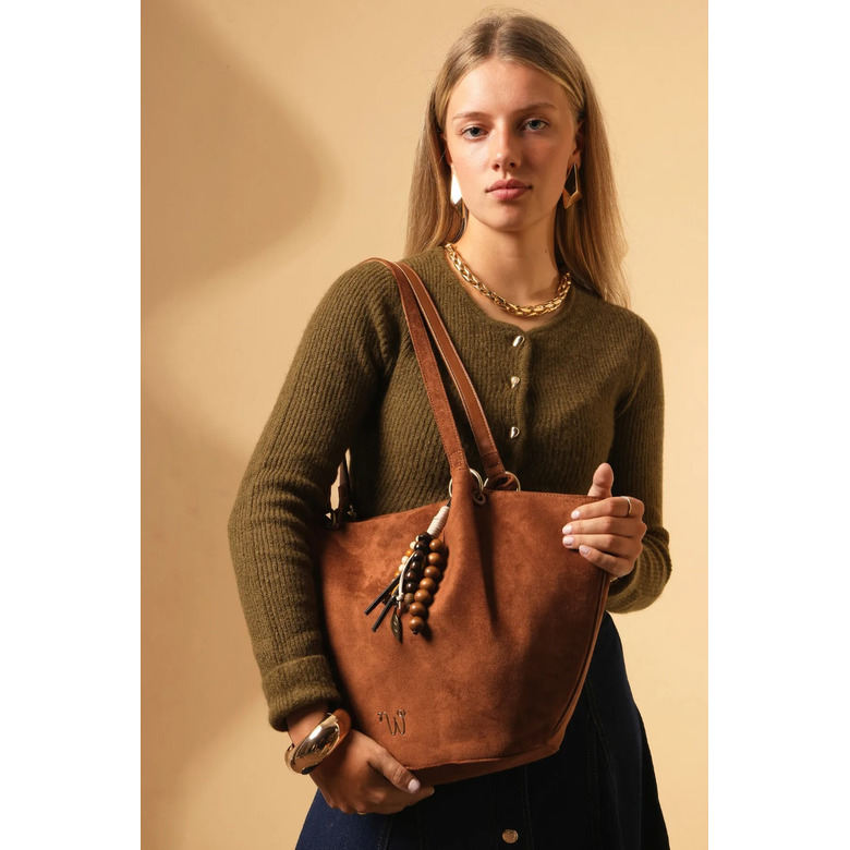 Woomen Vegan shopper camel 5