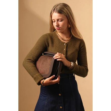 Woomen Vegan crossbody bruin
