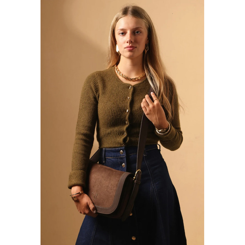 Woomen Vegan crossbody bruin 3