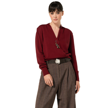 Caroline Biss pull bordeaux